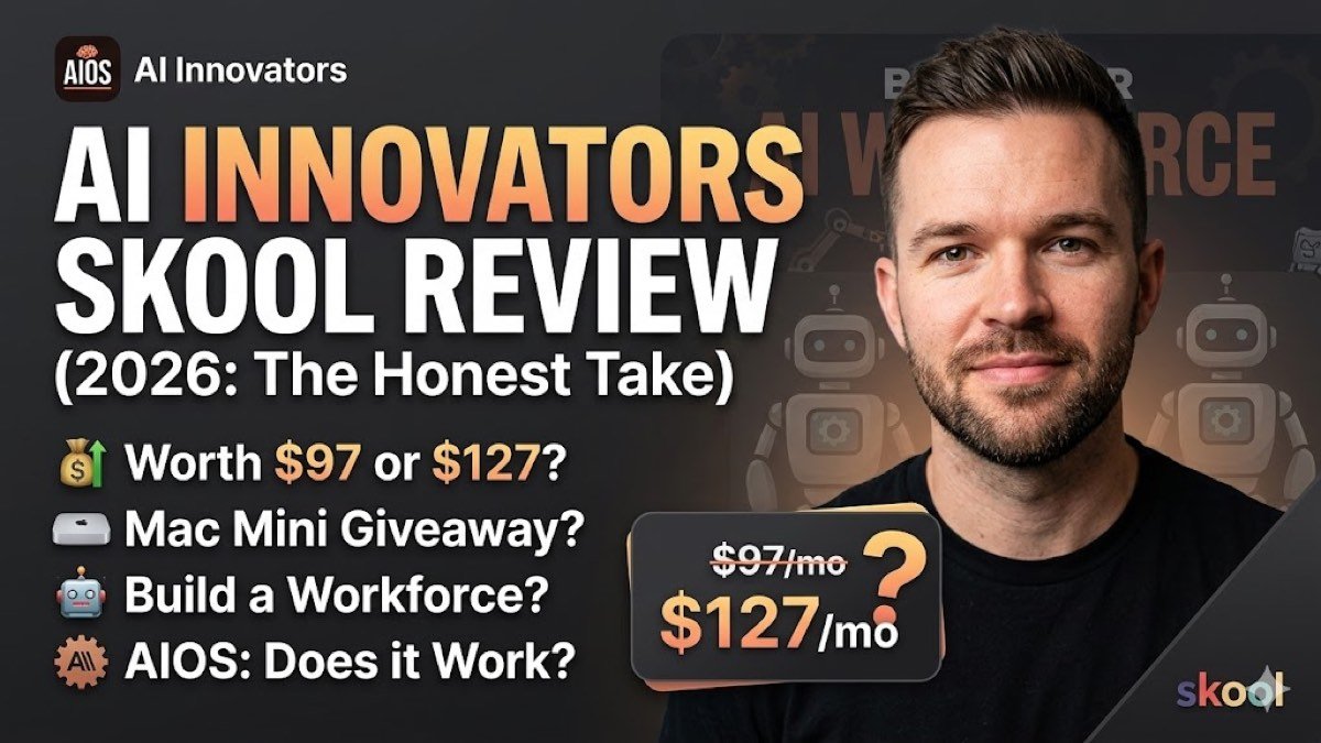 AI Innovators Skool community homepage showing Tyler Germain's AIOS Formula curriculum and pricing tiers
