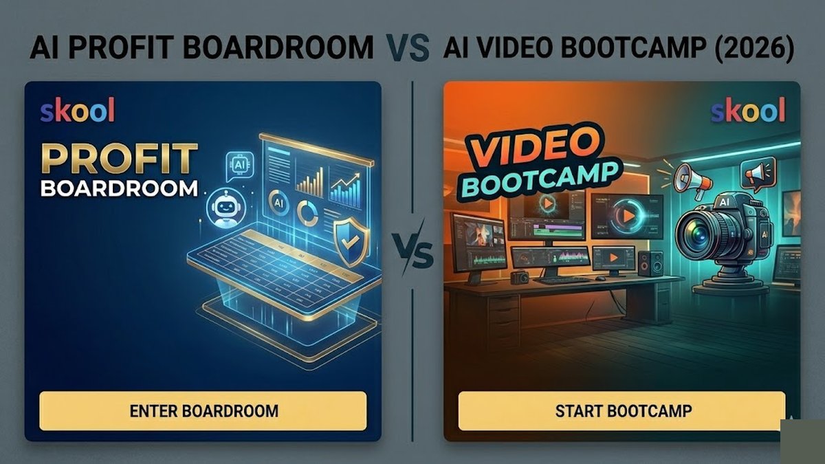 AI Profit Boardroom vs AI Video Bootcamp 2026 comparison