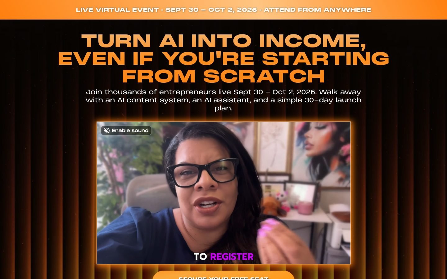 AI Business Summit homepage showing Alicia Lyttle's flagship event positioning