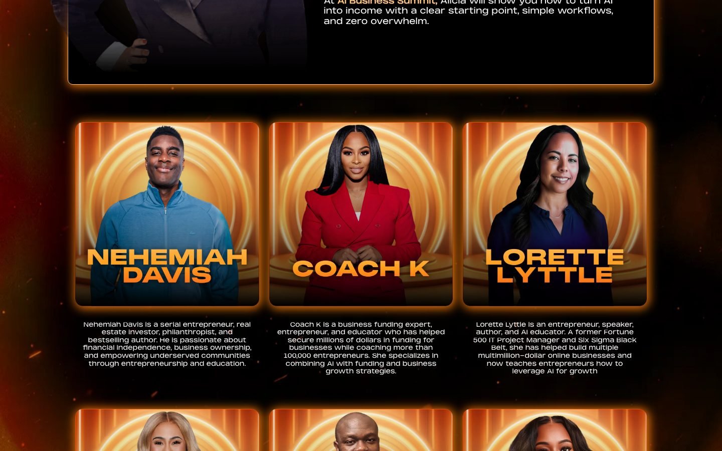 AI Business Summit speaker lineup used to check the event's public credibility