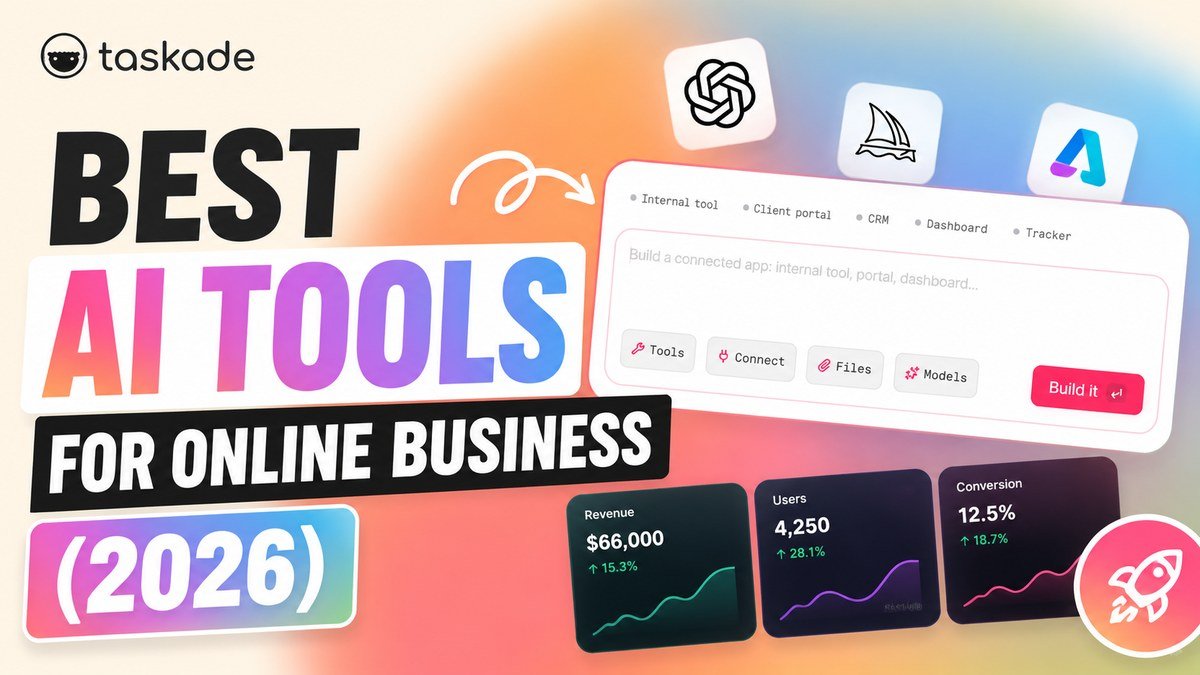 Best AI tools for online business 2026 — ranked by job across content, video, automation, and analytics