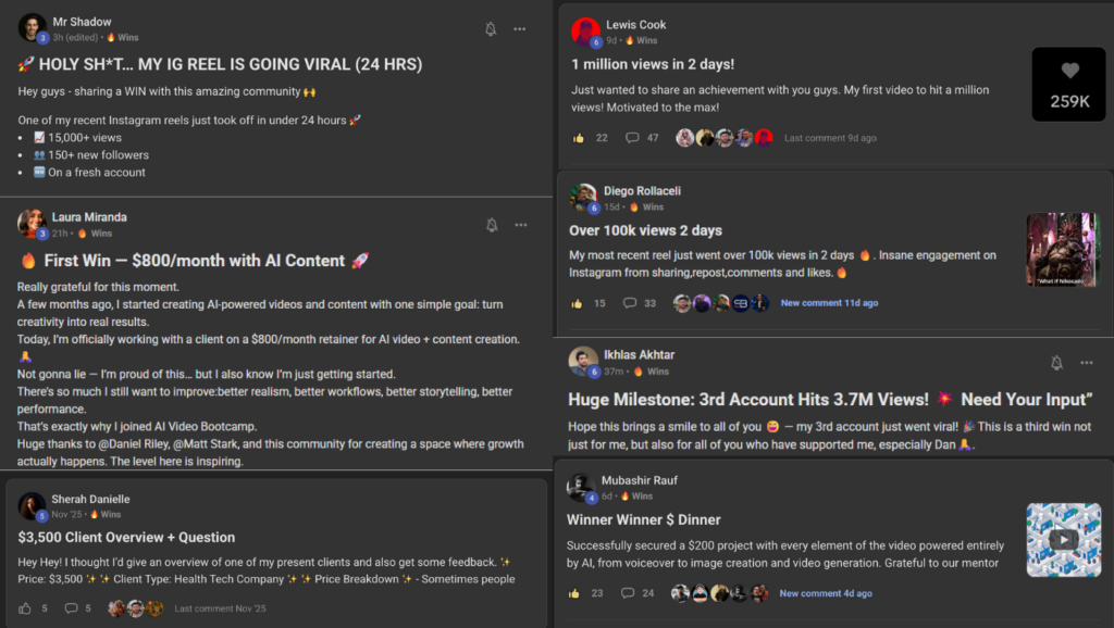 AI Video Bootcamp community results