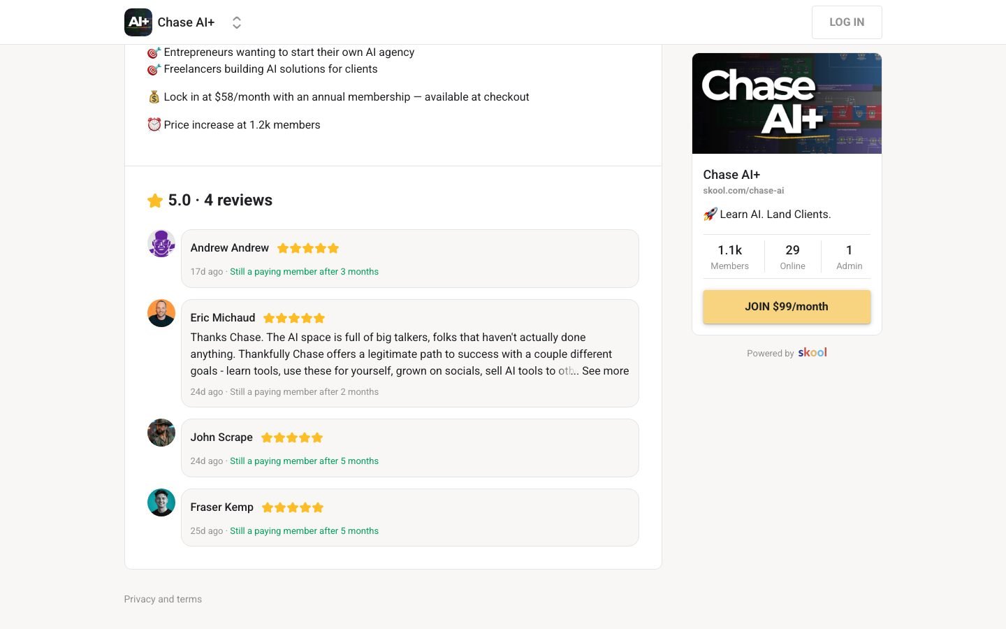 Chase AI+ pricing detail showing the annual flash sale and monthly rate