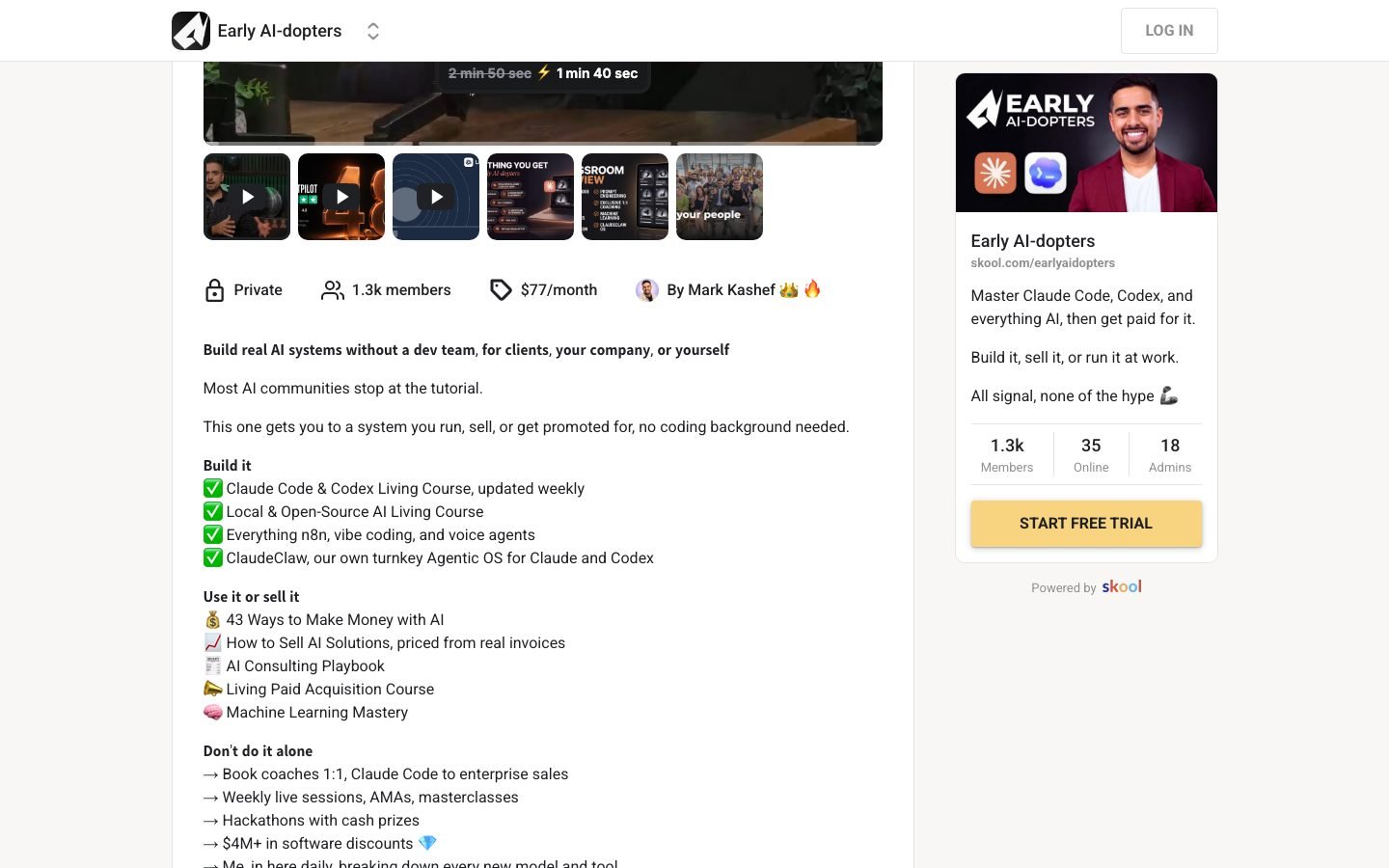 Early AI-dopters offer section describing who the community is built for