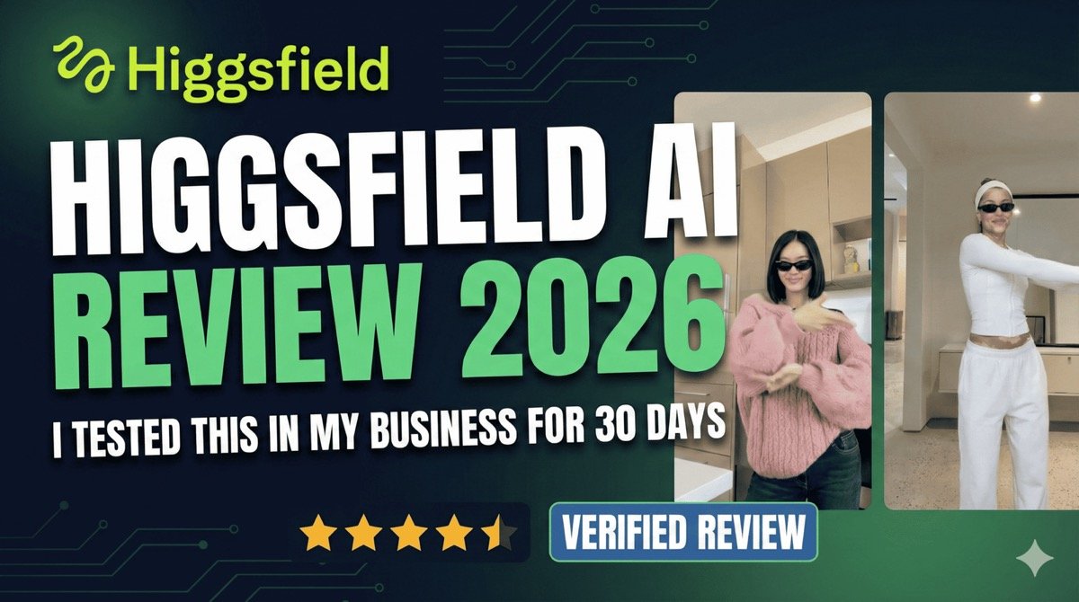 Higgsfield AI video generation platform interface showing model switcher and cinematic camera preset library