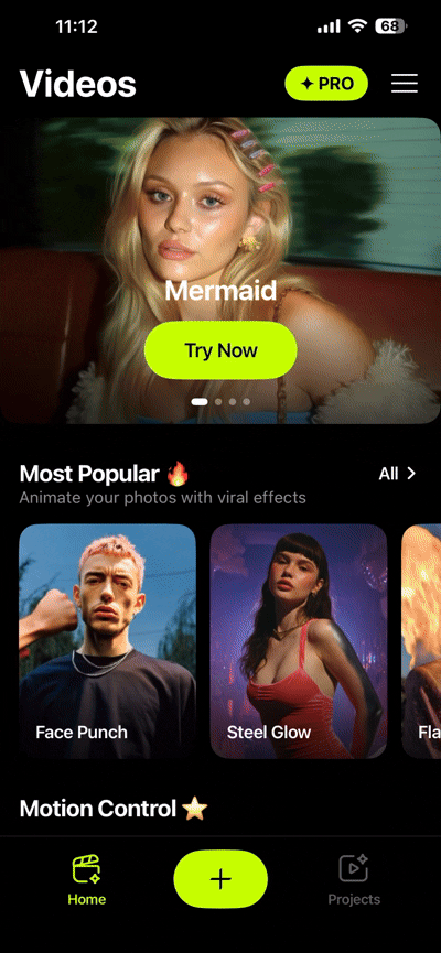 Higgsfield AI app interface