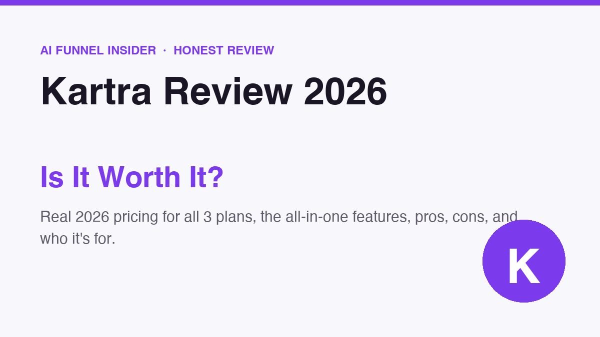 Kartra all-in-one marketing platform dashboard showing funnels, email automation, checkout, membership sites, and course builder