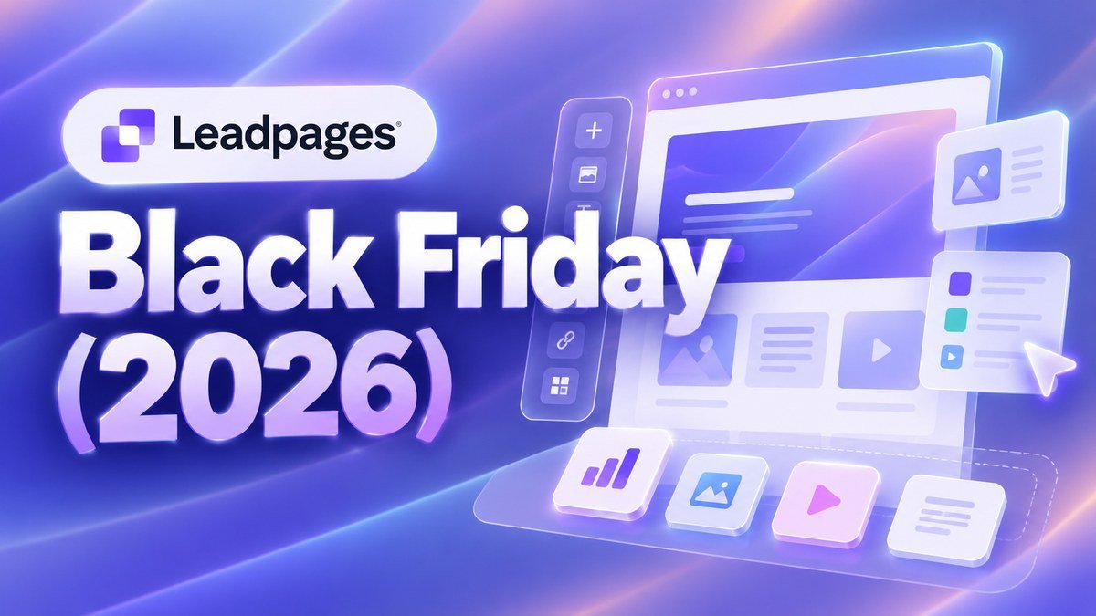 Leadpages Black Friday 2026 deal status with the Leadpages logo and current plan prices