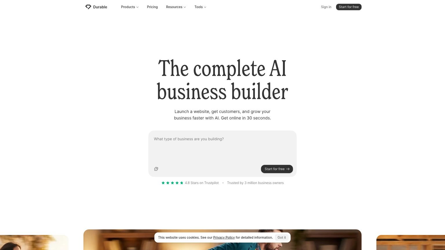 Lupa AI Academy homepage showing the free Skool community and tool pricing plans