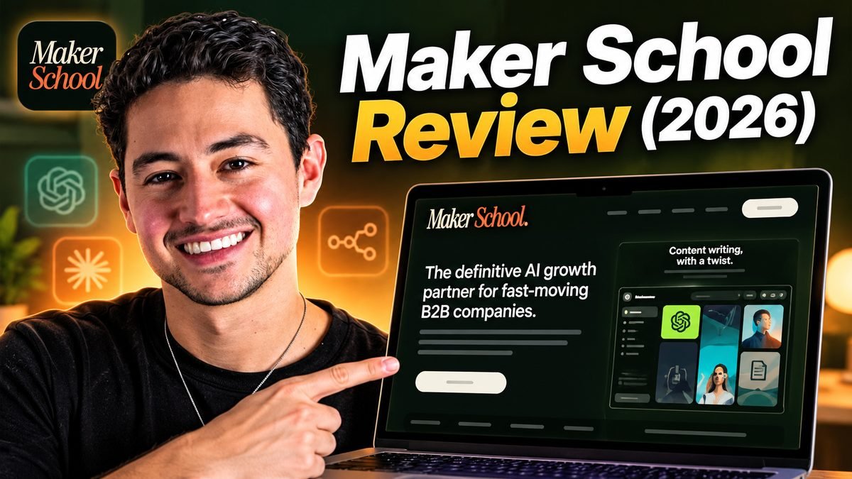 Maker School review feature image with founder Nick Saraev