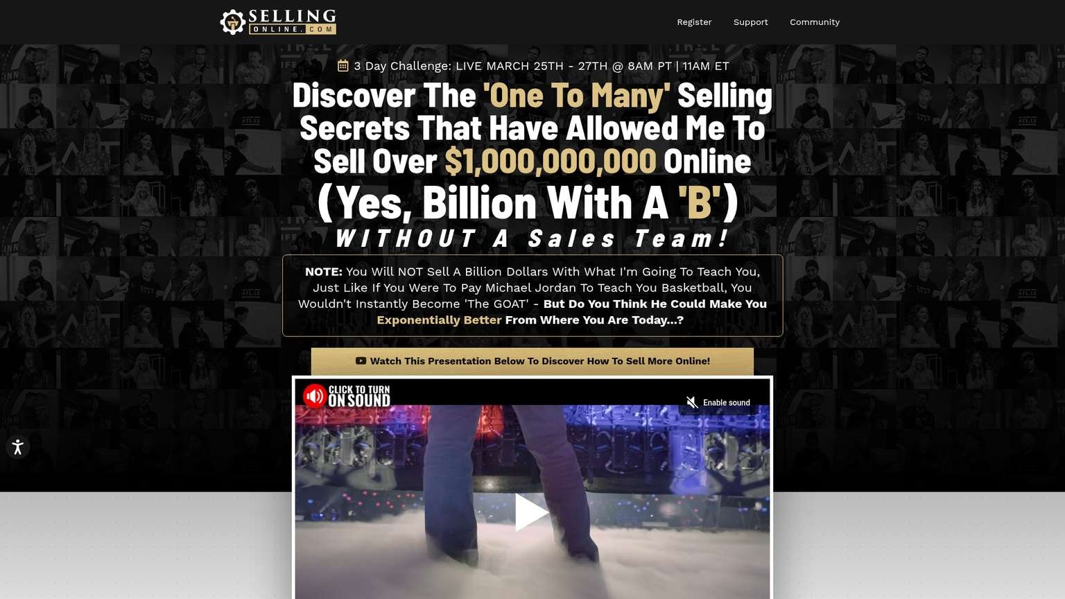 Selling Online Challenge homepage