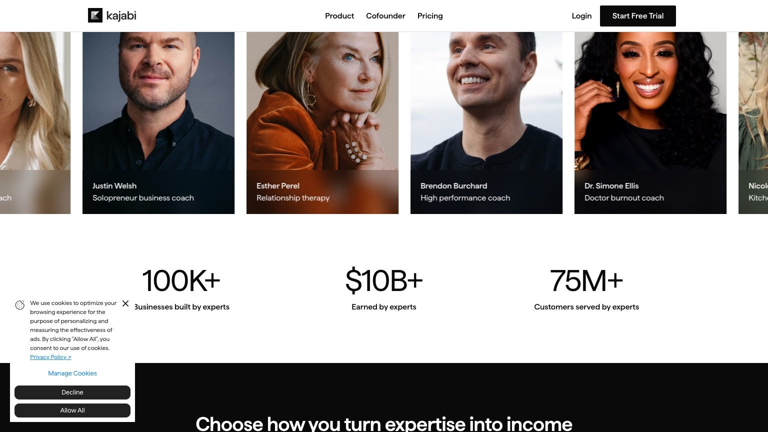 Kajabi product dashboard overview