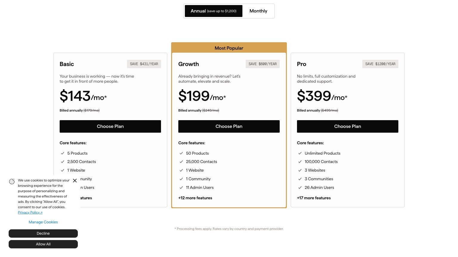 Kajabi pricing page April 2026