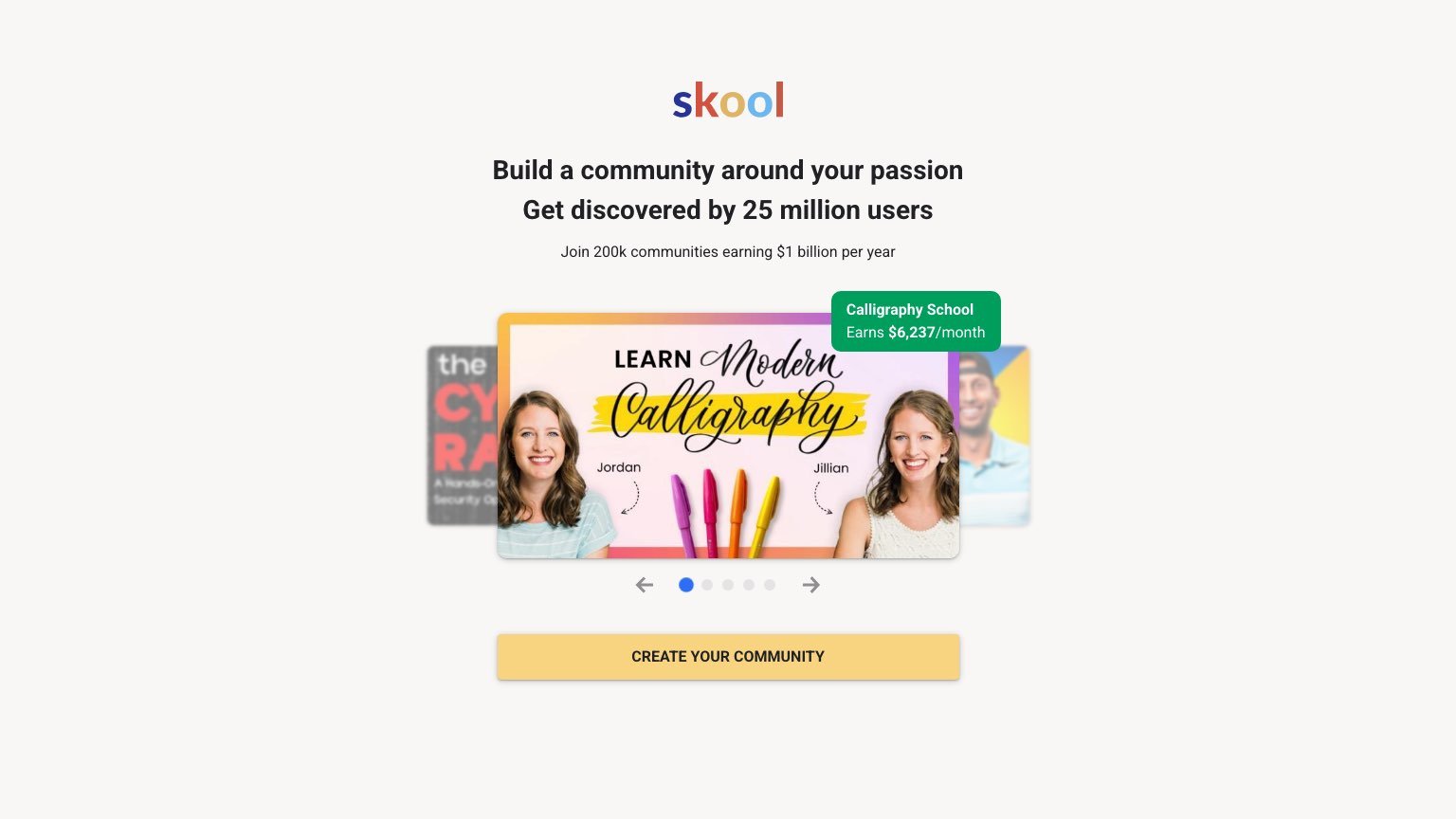 Skool community feed with posts and engagement